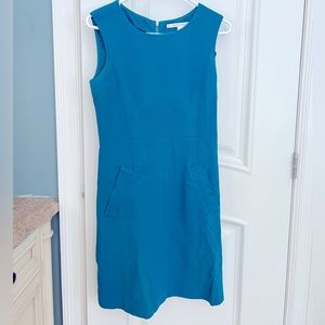 Diane Von Furstenberg Carpeena Teal Full Back Zipper Mini Dress Pockets Size 2